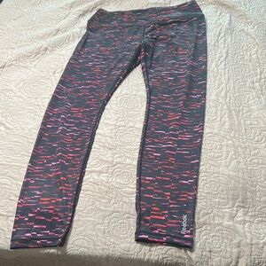 Reebok Red and Black Patterned Leggings